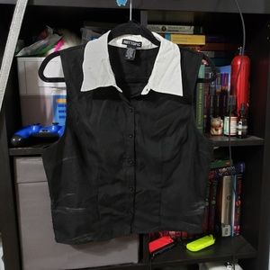 Black no sleeve button up